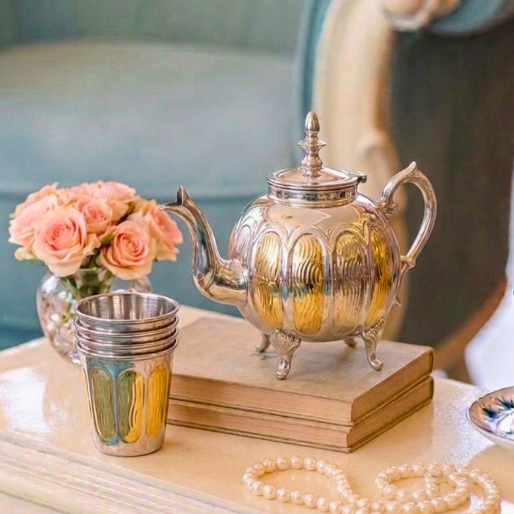 Heritage Silver & Gold Dual-Tone Teaset – Tea Set by Grandeur