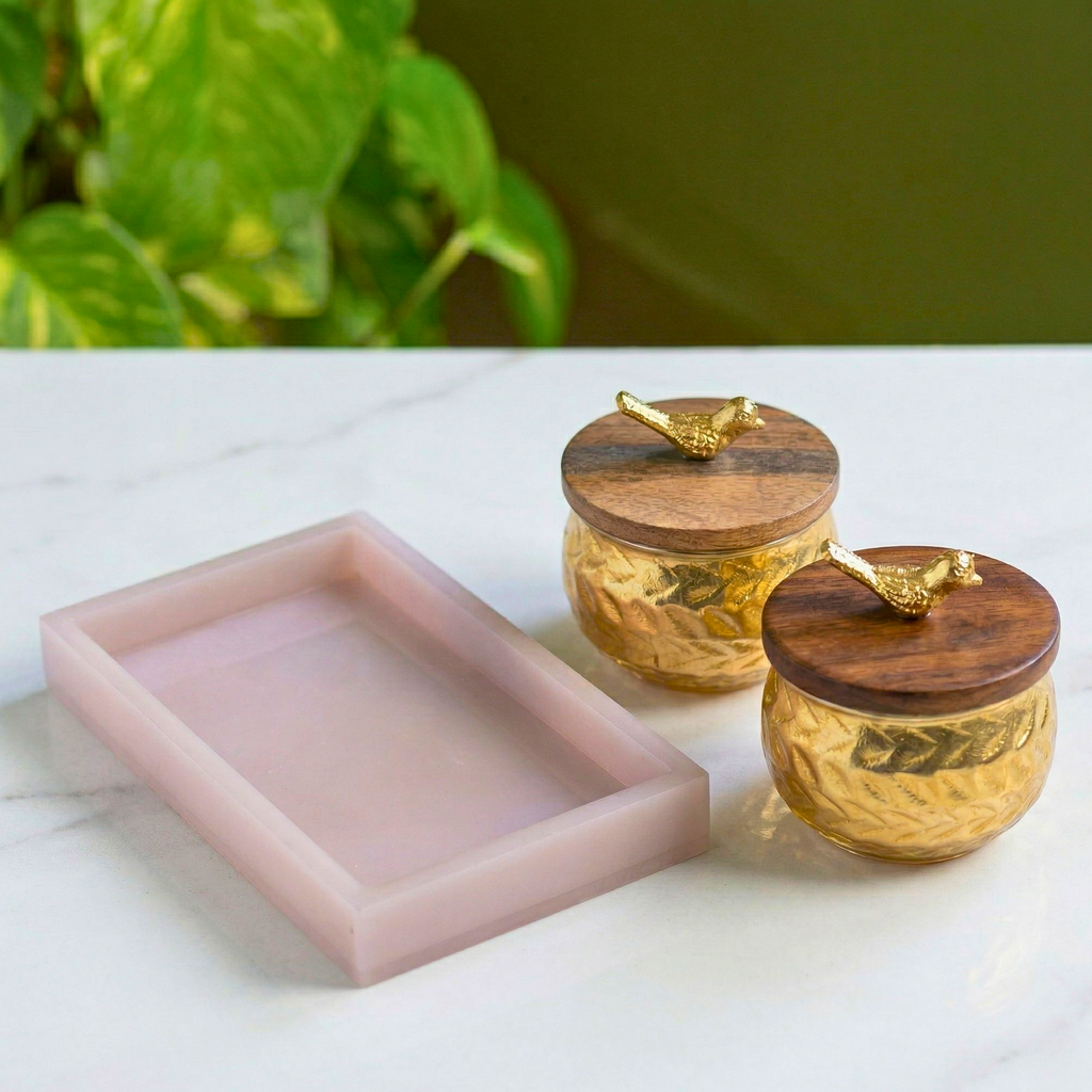 Gilded Songbird Jars – Decorative Jar by Grandeur