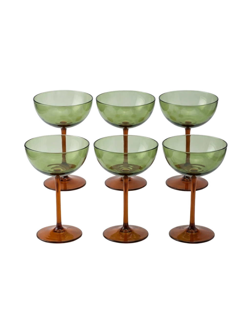 Amber-Stemmed Moss Glasses (Pack of 6) – Glassware by Grandeur