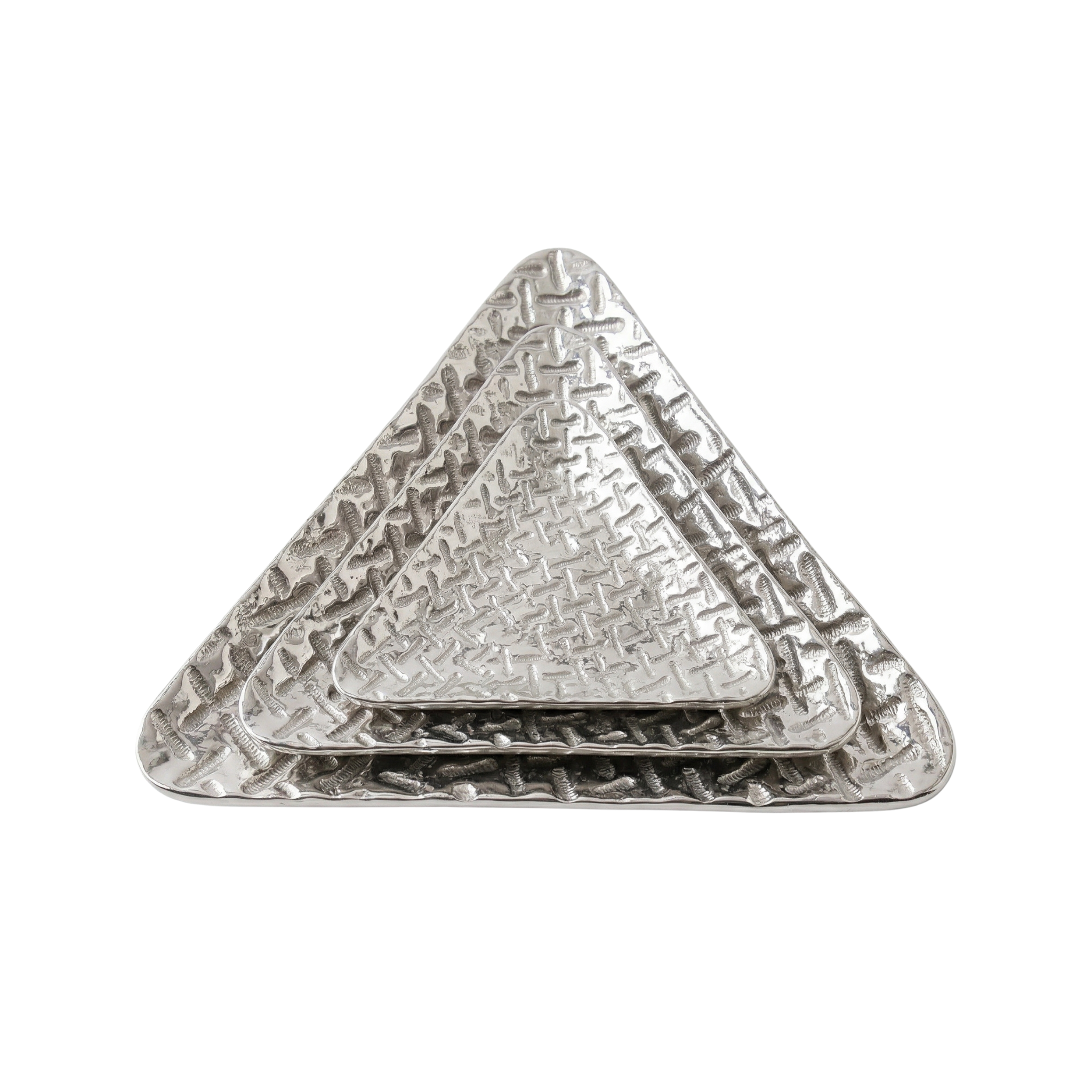 Silver Woven Geometric Tray – Decorative Tray by Grandeur