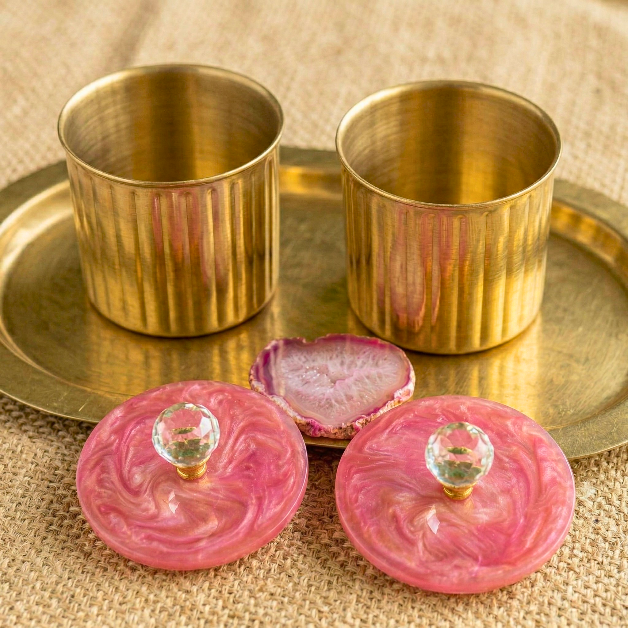 Rose Quartz Radiance Jars – Decorative Jar by Grandeur