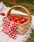 Sun-Kissed Chevron Harvest Basket – Decorative Basket by Grandeur