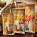 Sun-Kissed Tulip Trays – Decorative Tray by Grandeur