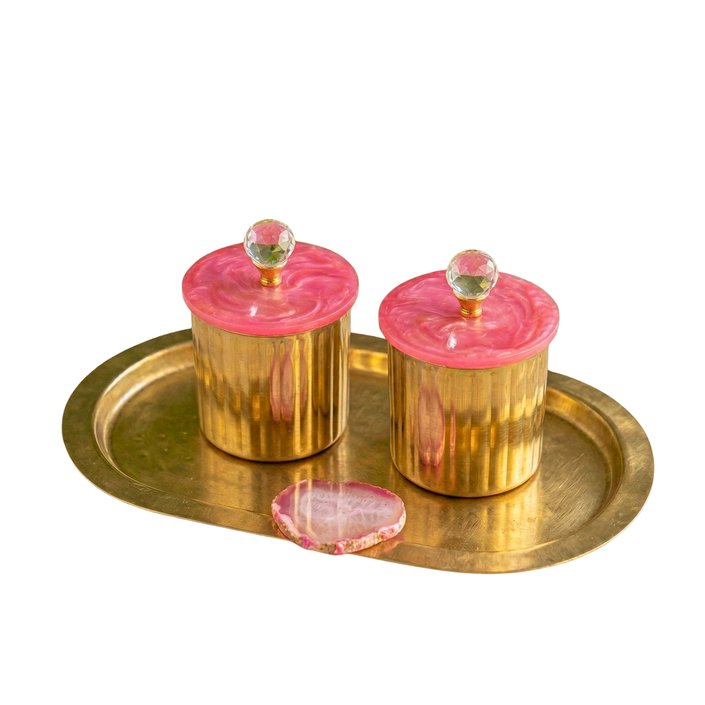 Rose Quartz Radiance Jars – Decorative Jar by Grandeur