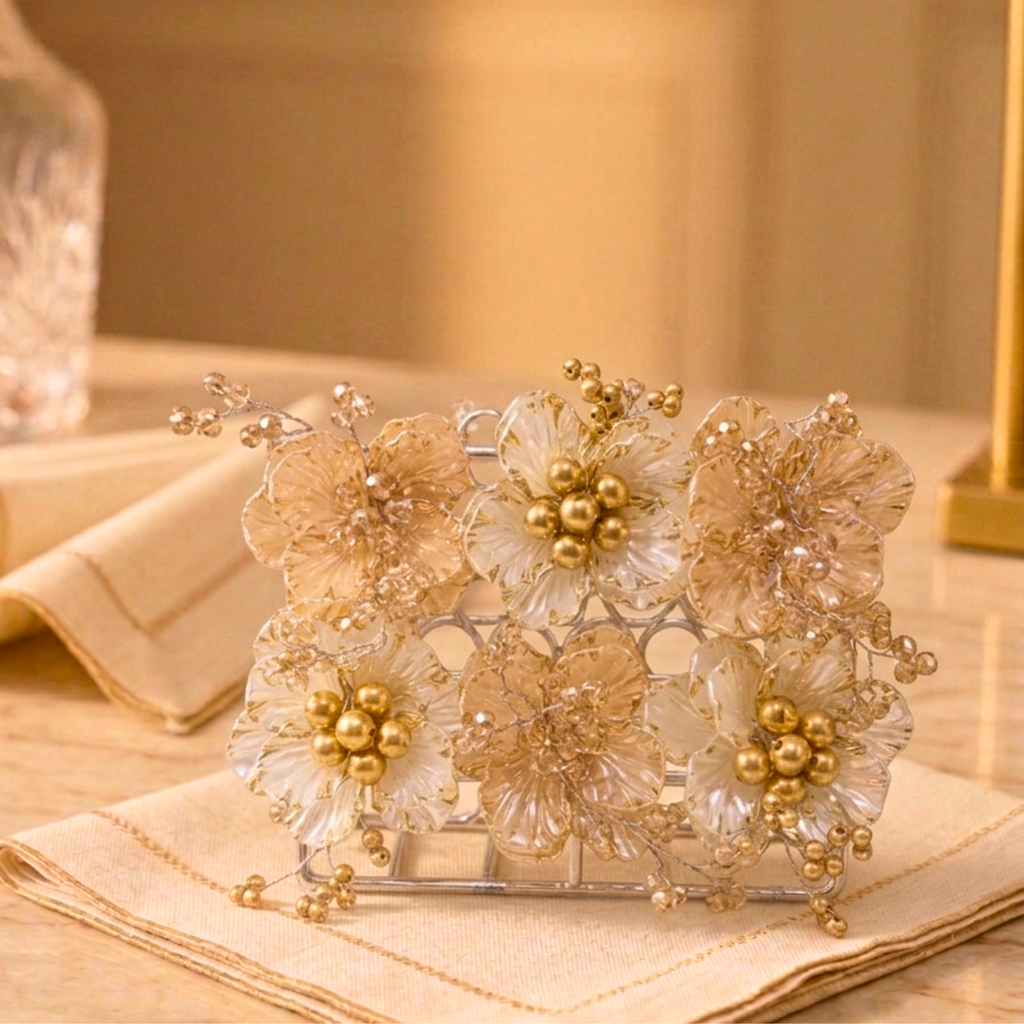 Crystal Bloom Napkin Holder – Napkin Holder by Grandeur