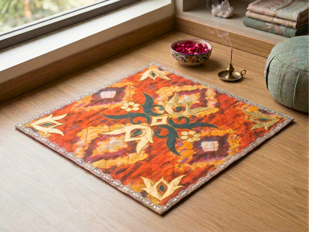 Amber Ikat Heritage Aasan (Pack of 6) – Ritual Aasan by Grandeur