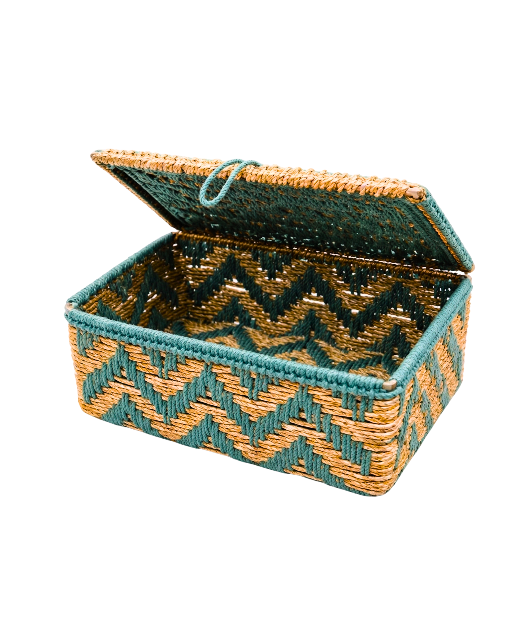 Chevron Artisan Woven Trunk – Decorative Trunk by Grandeur