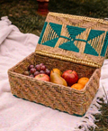 Artisan Geometric Woven Trunk – Decorative Trunk by Grandeur