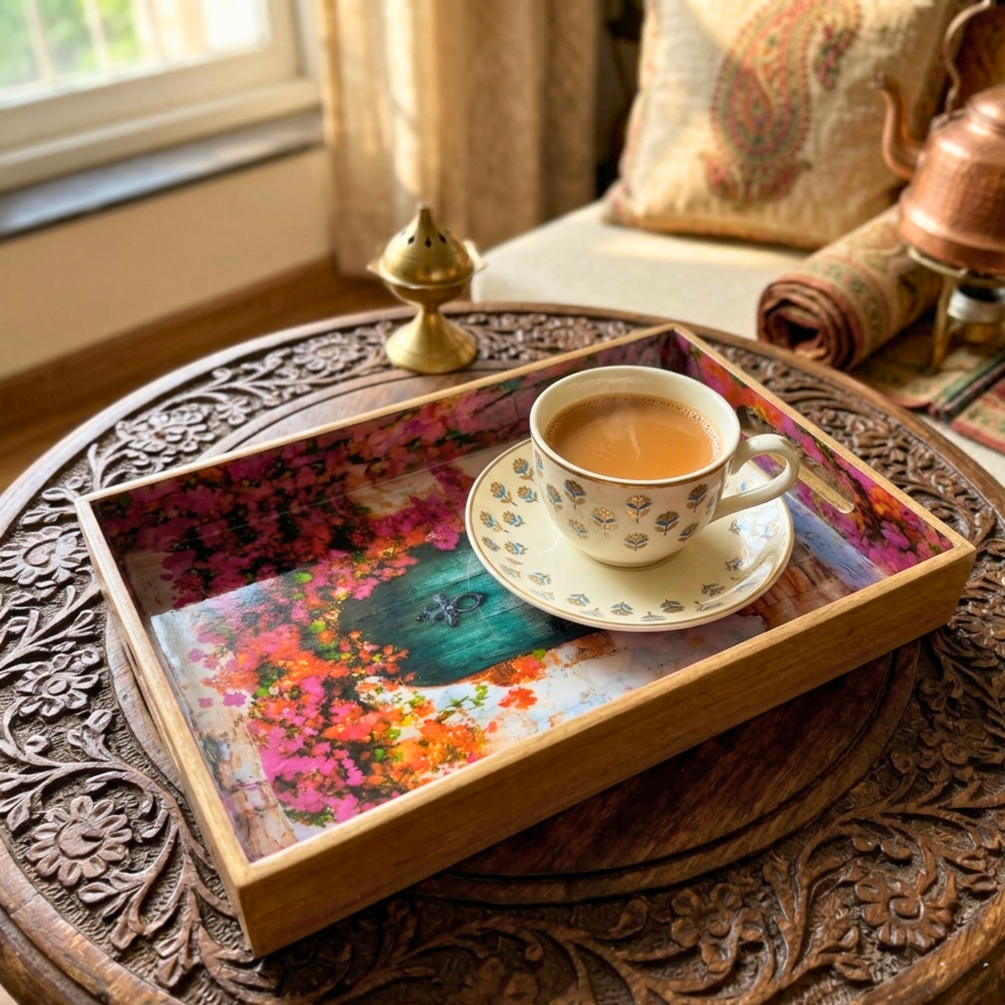 Bougainvillea Passage Trays – Decorative Tray by Grandeur