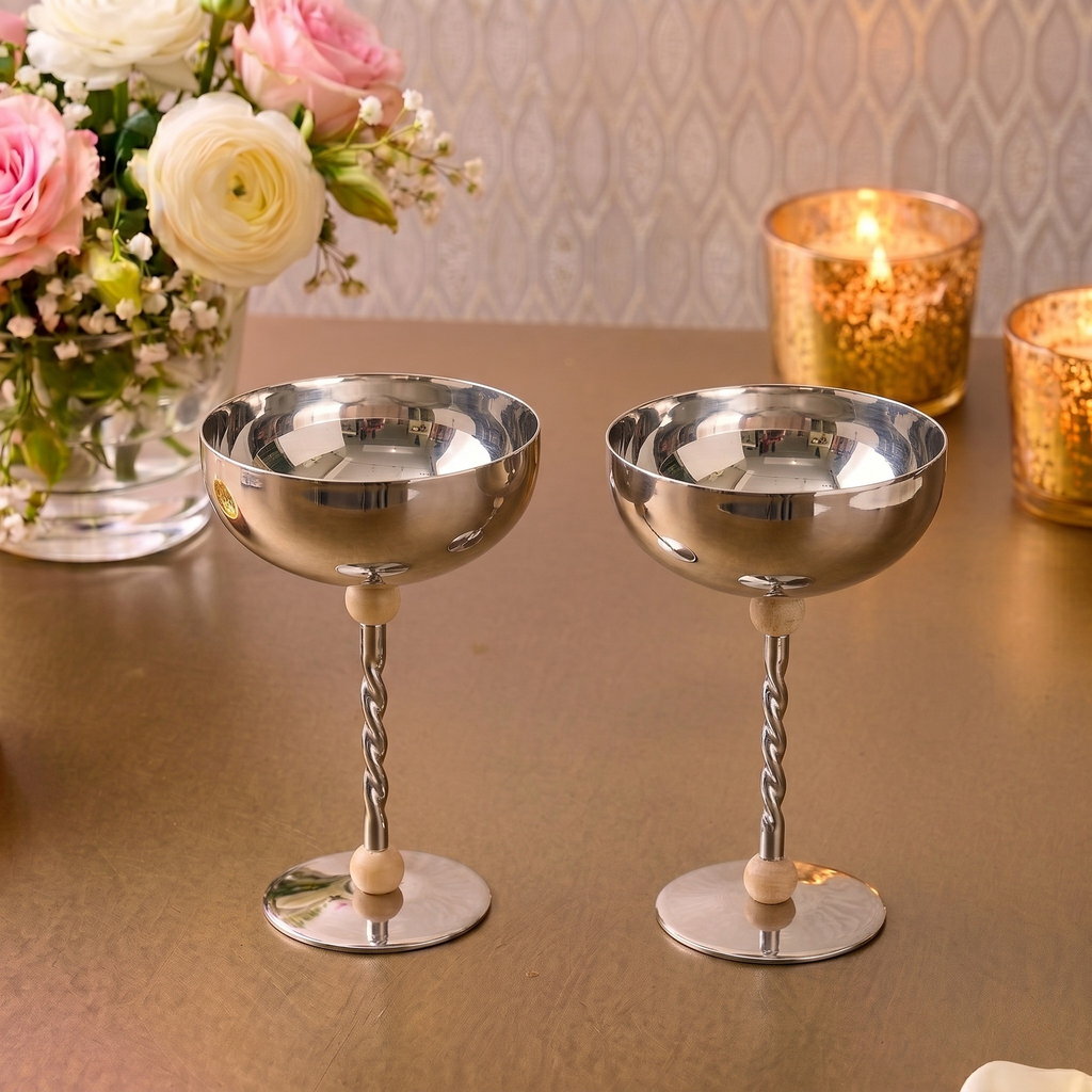 Silver Twirl Glasses (Pack of 6) – Glassware by Grandeur