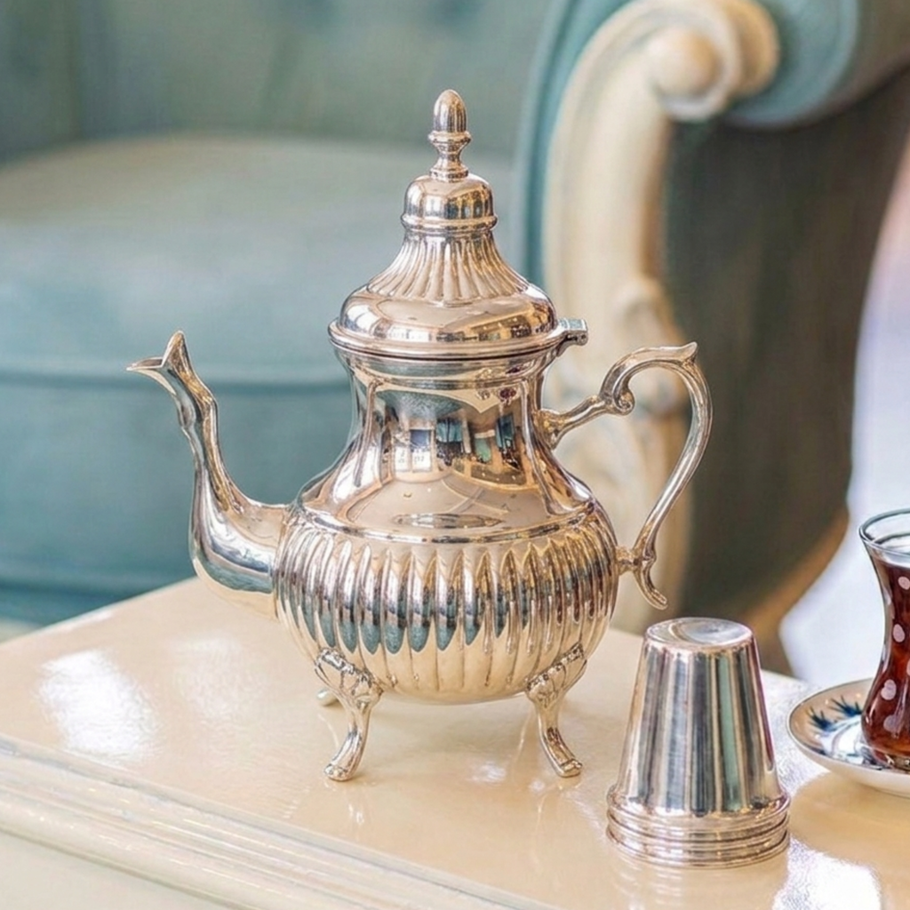 Heritage Silver Ribbed Teapot – Tea Set by Grandeur