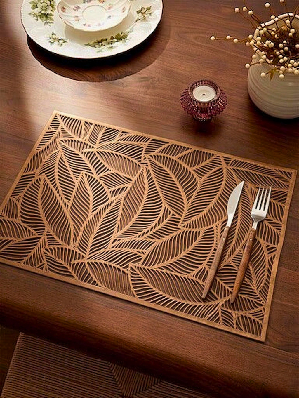 Filigree Leaf Table Mat (Pack of 6) – Table Mat by Grandeur