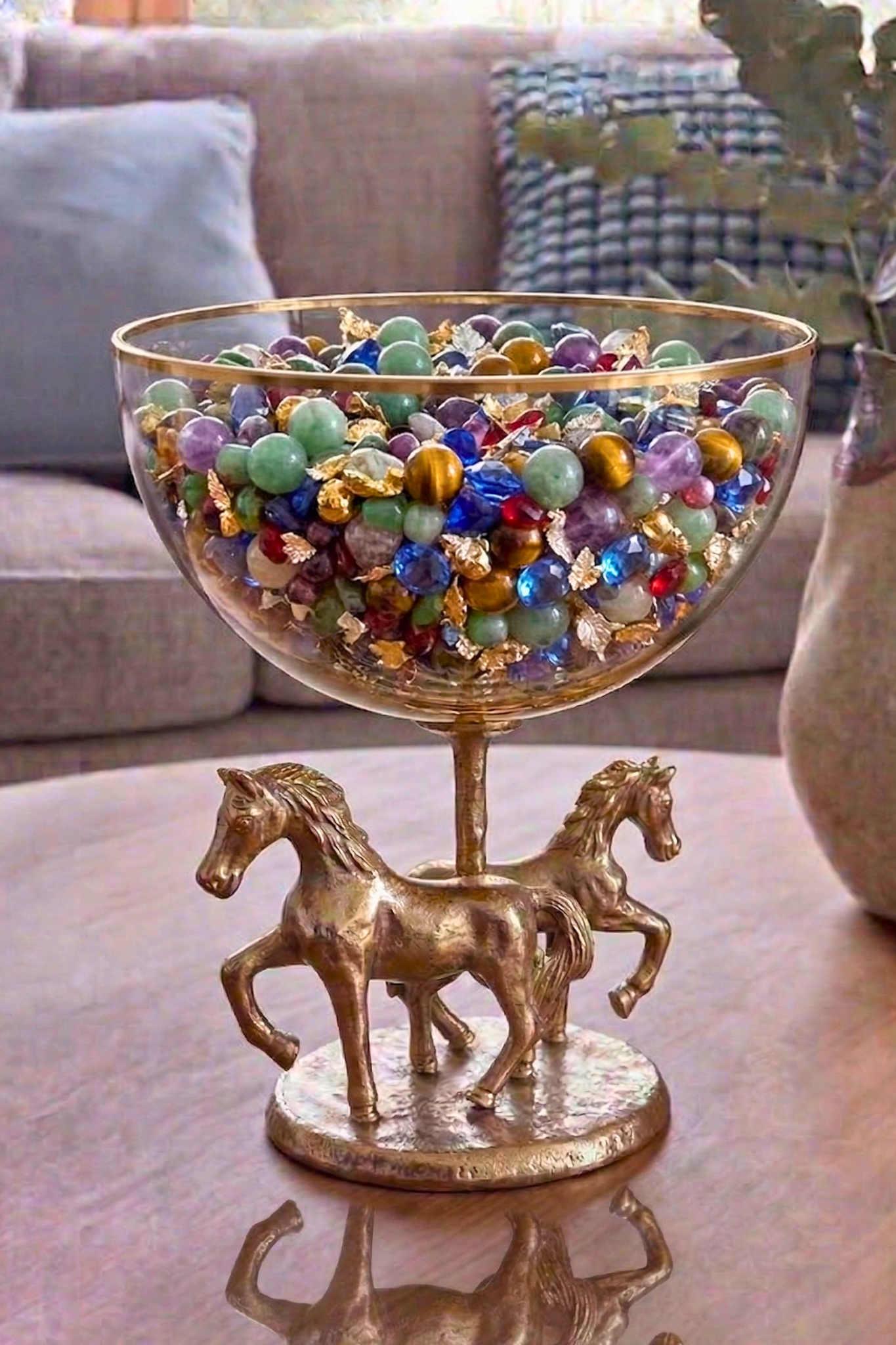 Equine Grandeur Crystal Bowl – Decorative Bowl by Grandeur