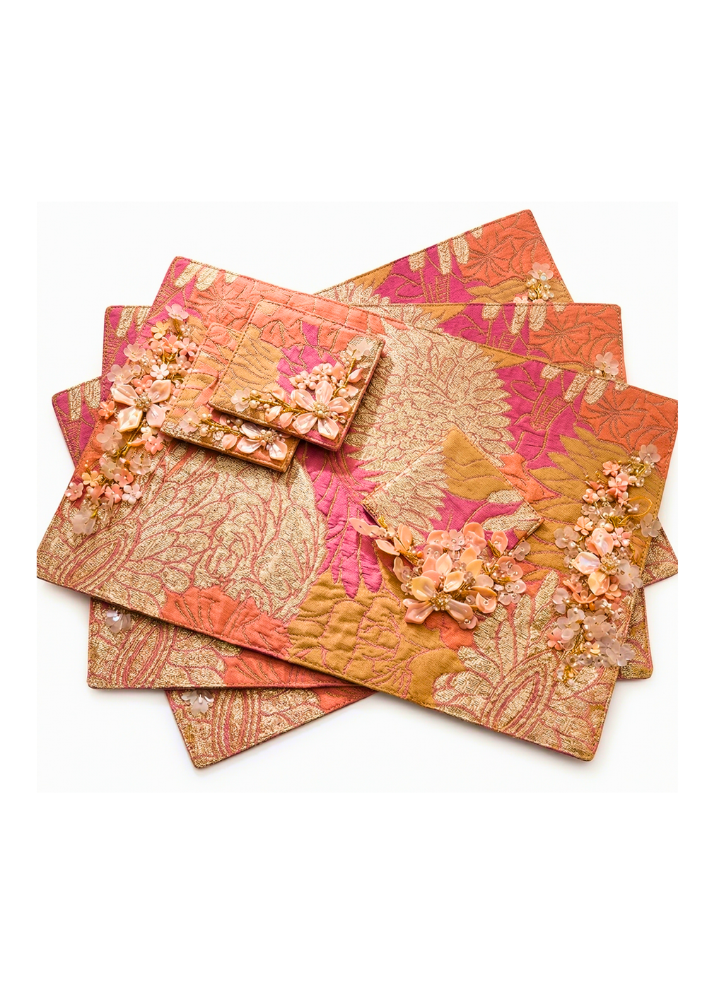 Sunset Paisley 3D Beaded Table Mat (Pack of 6) – Table Mat by Grandeur