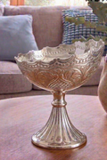 Heritage Silver Embossed Bowl – Decorative Bowl by Grandeur