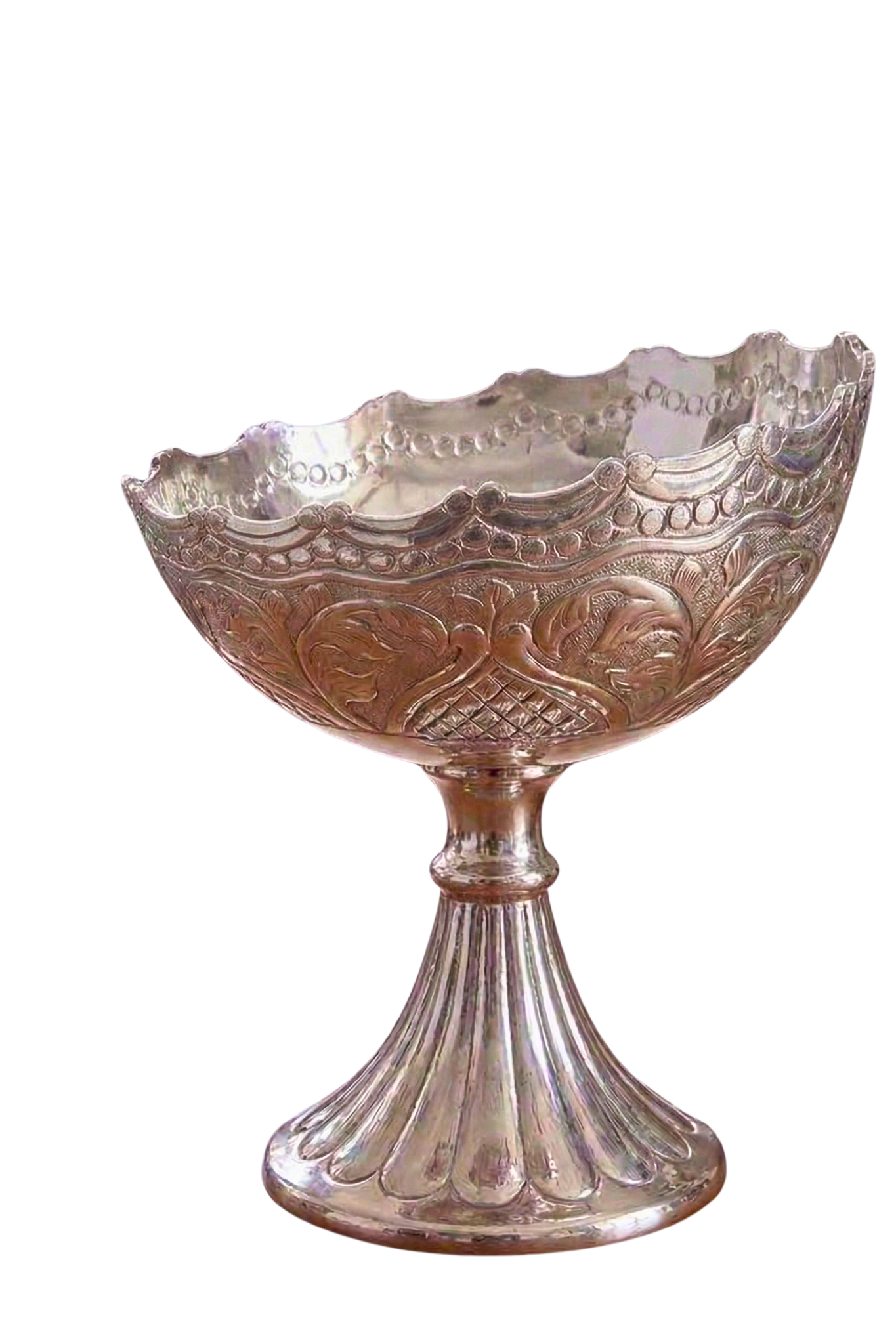 Heritage Silver Embossed Bowl – Decorative Bowl by Grandeur