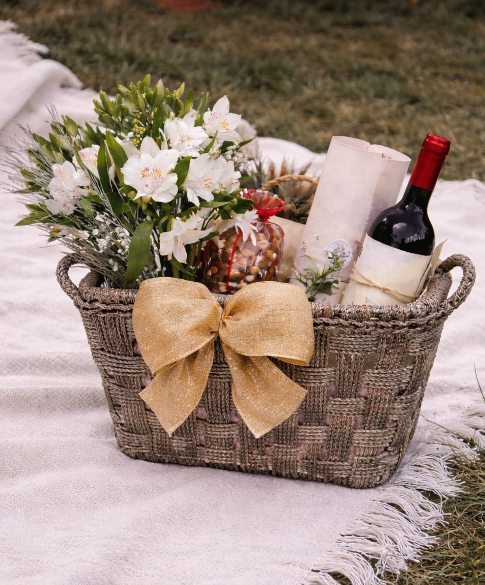 Gilded Heritage Woven Basket – Decorative Basket by Grandeur