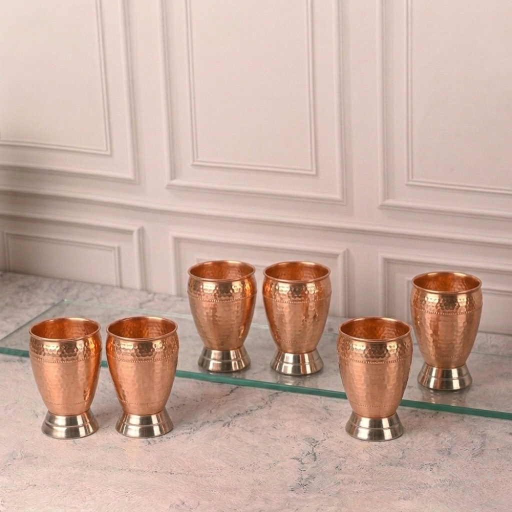 Dual-Tone Hammered Tumblers (Pack of 6) – Tumbler by Grandeur