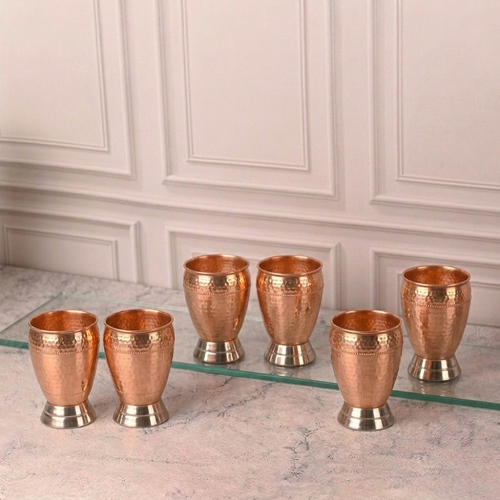 Dual-Tone Hammered Tumblers (Pack of 6) – Tumbler by Grandeur
