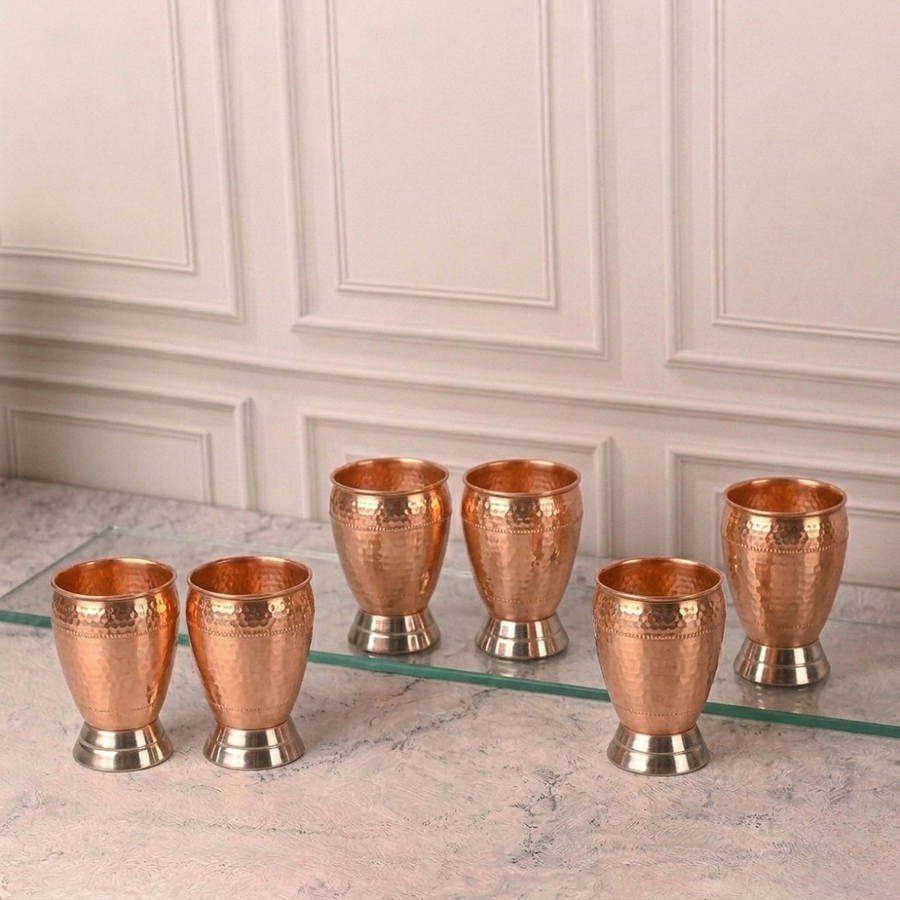 Dual-Tone Hammered Tumblers (Pack of 6)