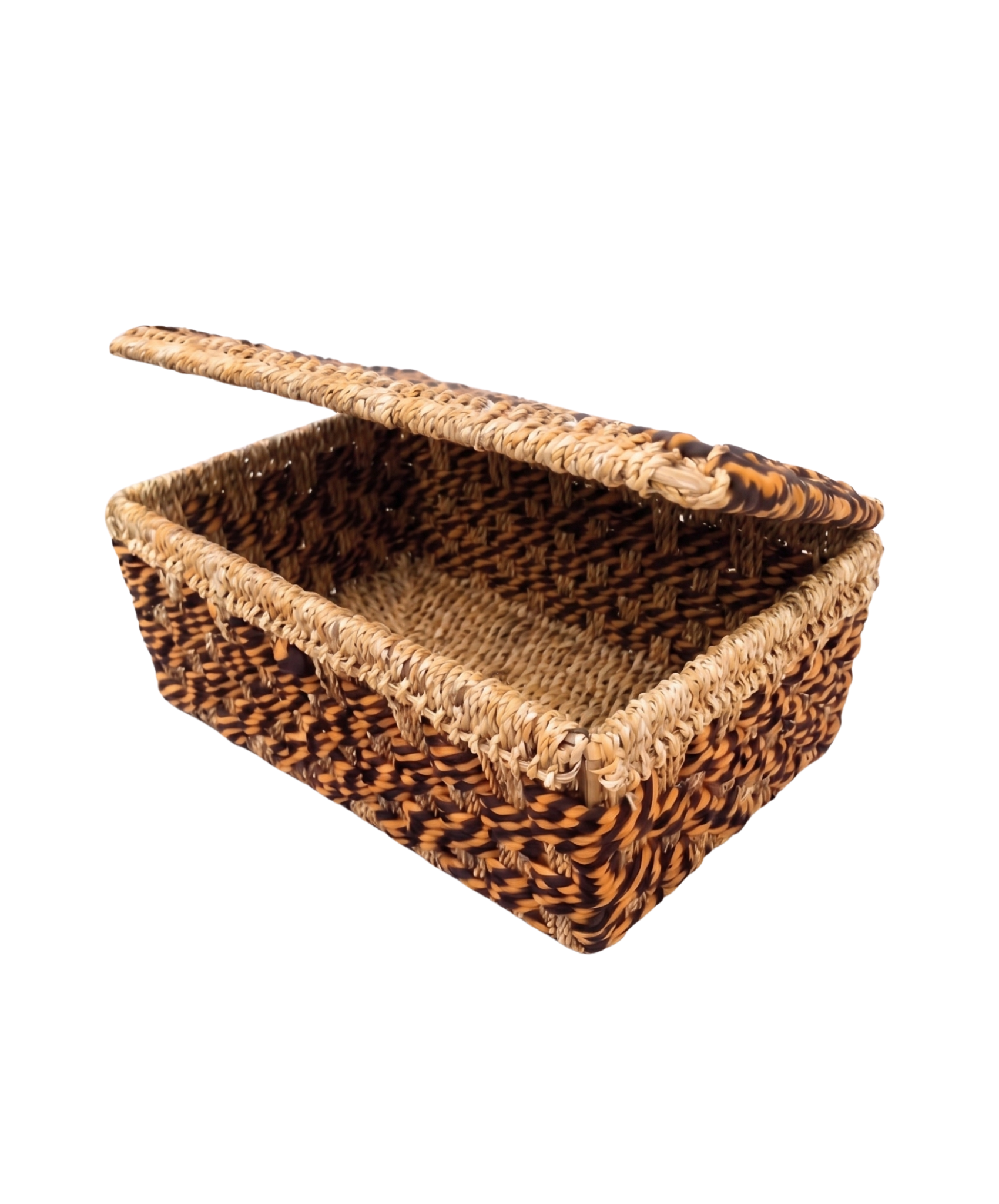 Amber Safari Artisan Woven Trunk – Decorative Trunk by Grandeur