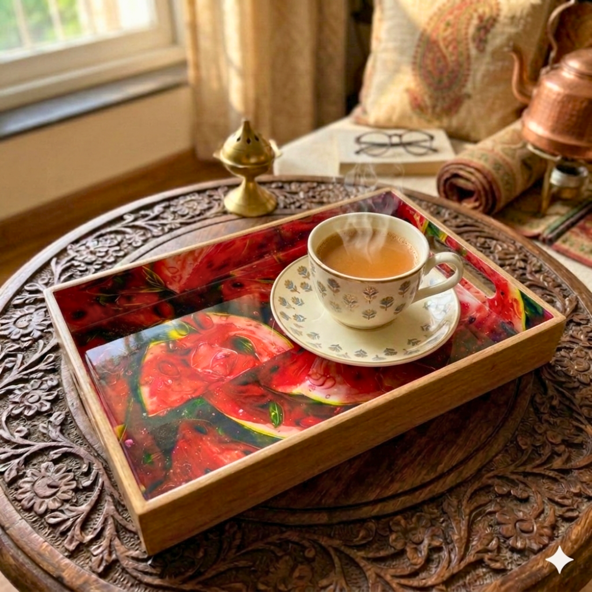 Crimson Summer Watermelon Trays – Decorative Tray by Grandeur