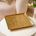 Foliage Hand-Etched Rectangular Tray – Decorative Tray by Grandeur