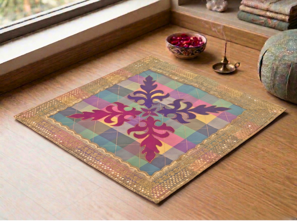 Kaleidoscope Heritage Aasan (Pack of 6) – Ritual Aasan by Grandeur