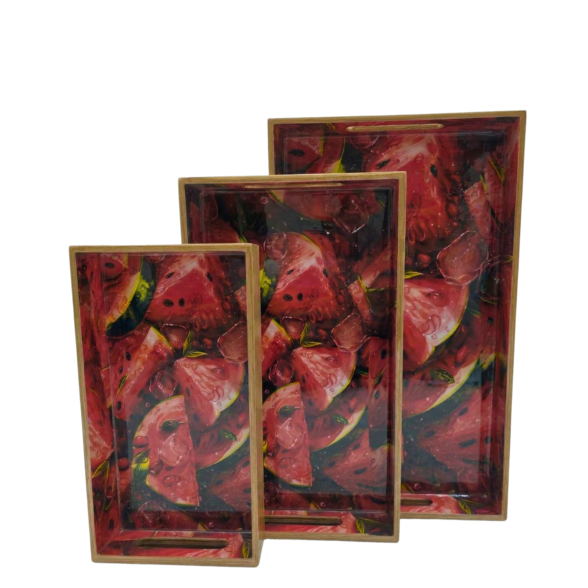 Crimson Summer Watermelon Trays – Decorative Tray by Grandeur