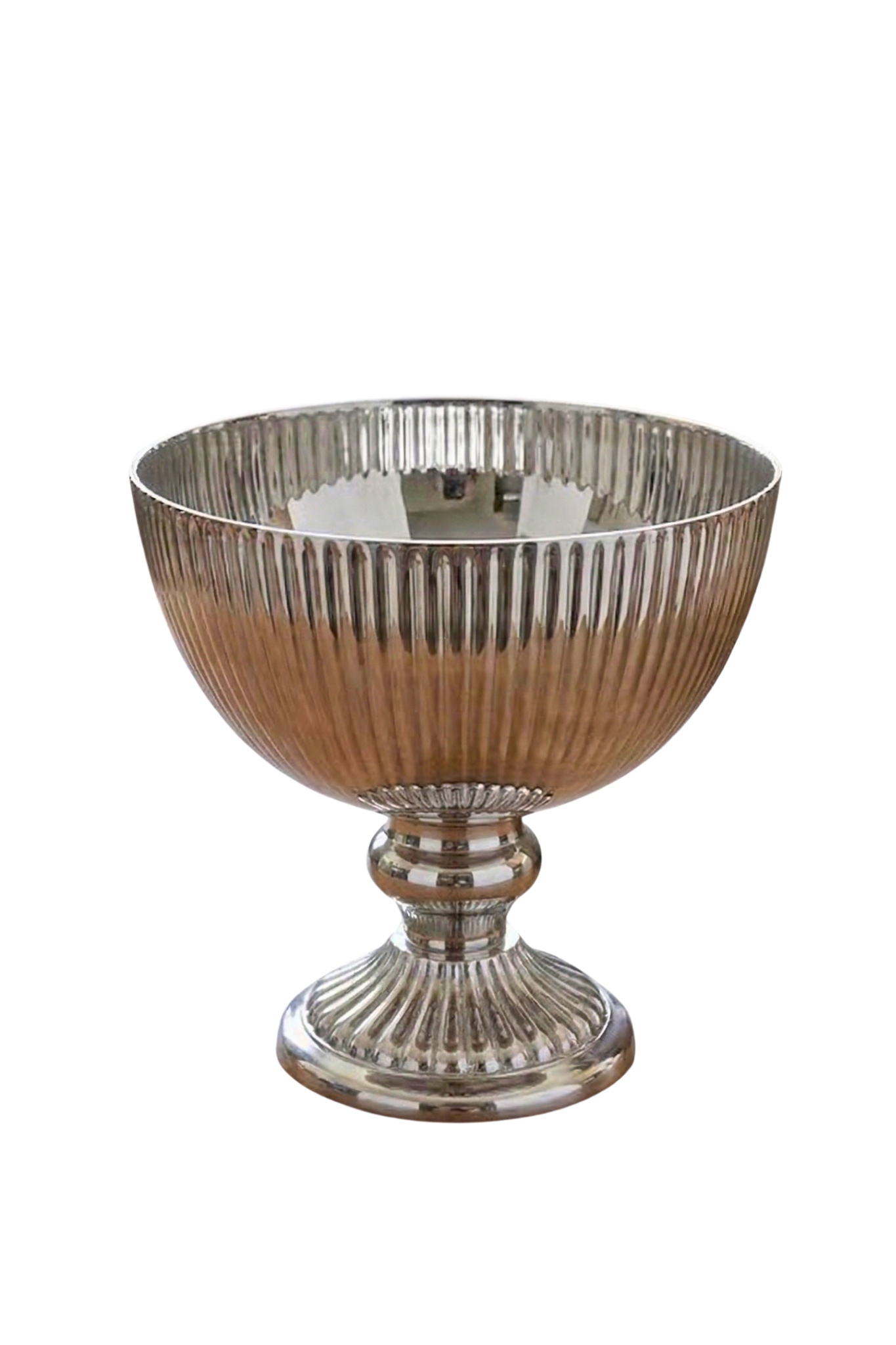 Silver Fluted Chalice Bowl – Decorative Bowl by Grandeur