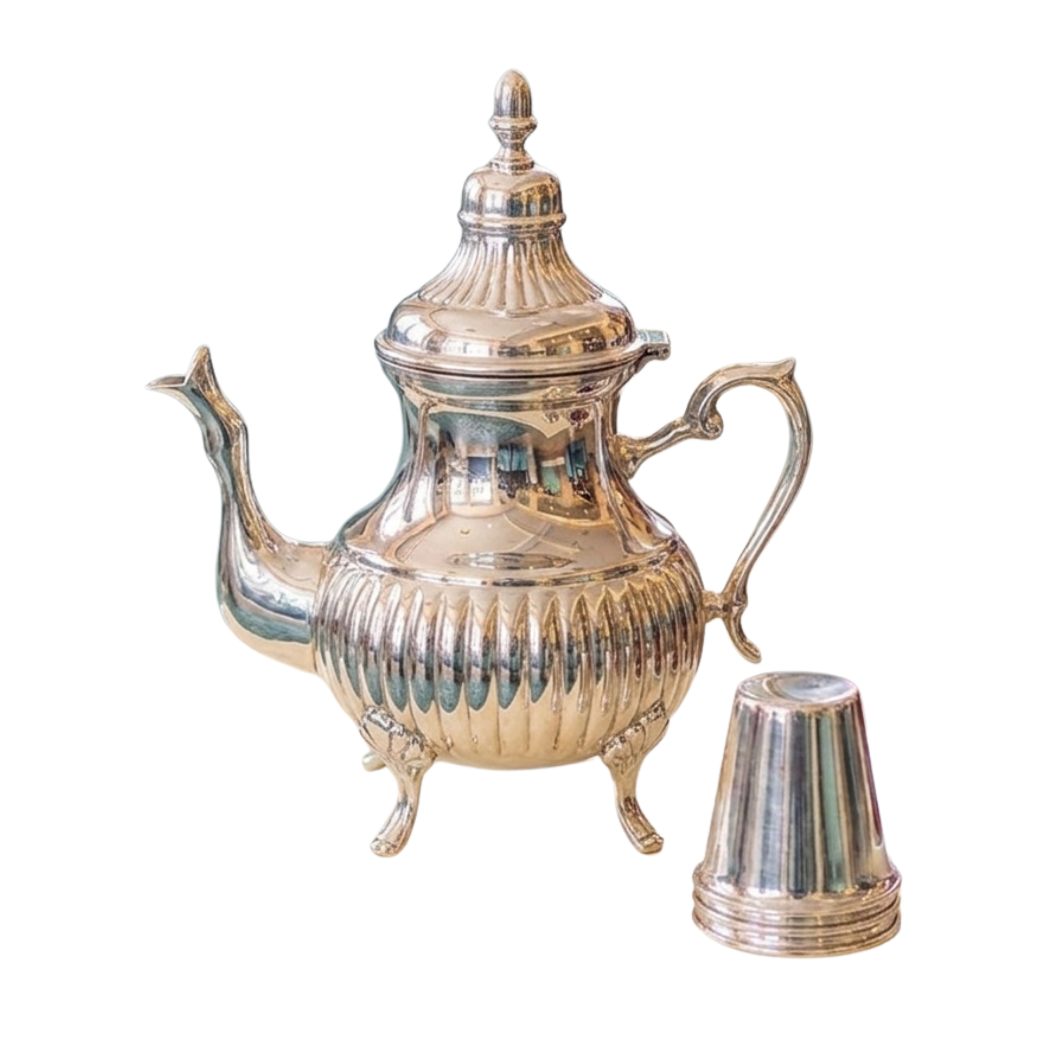 Heritage Silver Ribbed Teapot – Tea Set by Grandeur