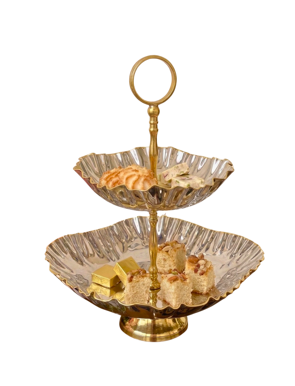 Heritage Silver Fluted Tiered Stand – Tiered Stand by Grandeur