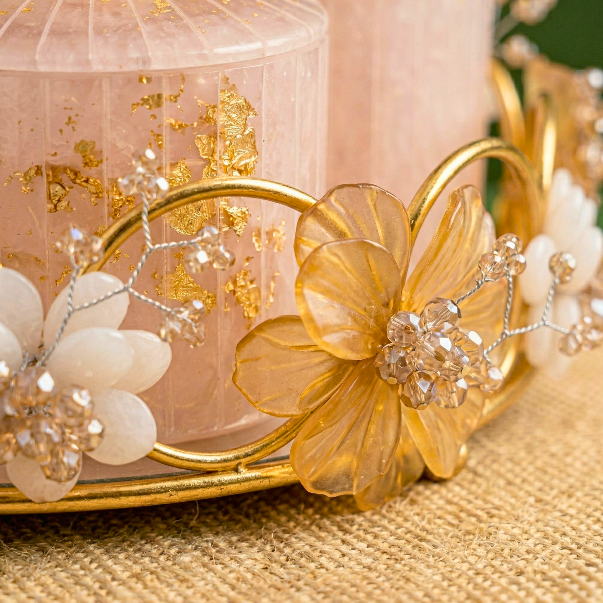 Rose Quartz Blossom Jars – Decorative Jar by Grandeur