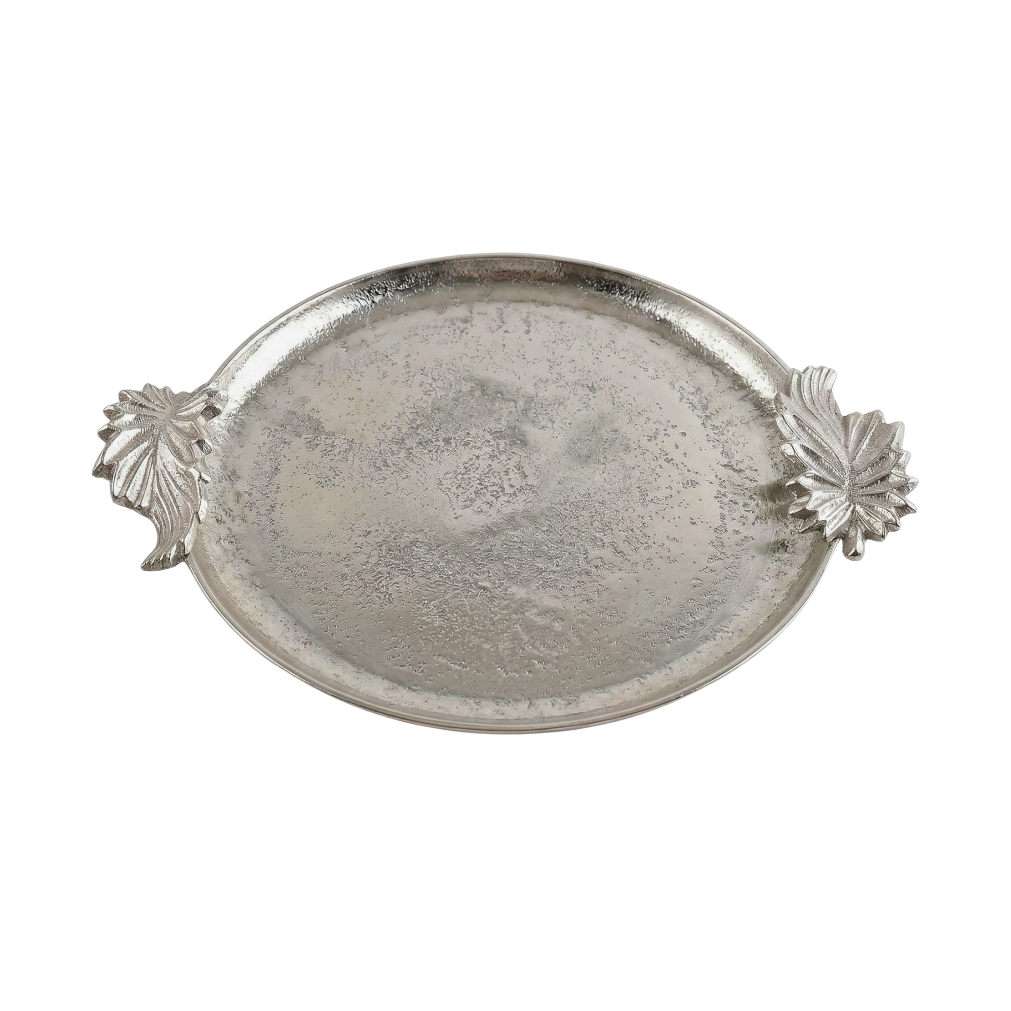 Silver Lotus Hammered Tray – Decorative Tray by Grandeur