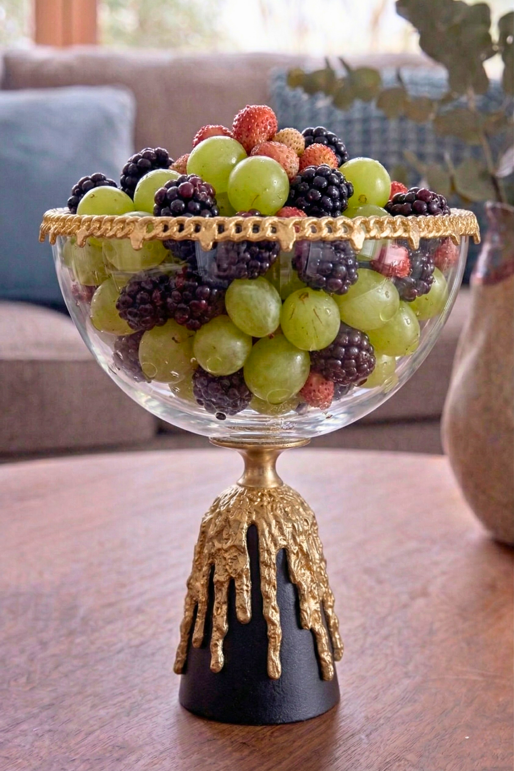 Gilded Cascade Crystal Bowl – Decorative Bowl by Grandeur