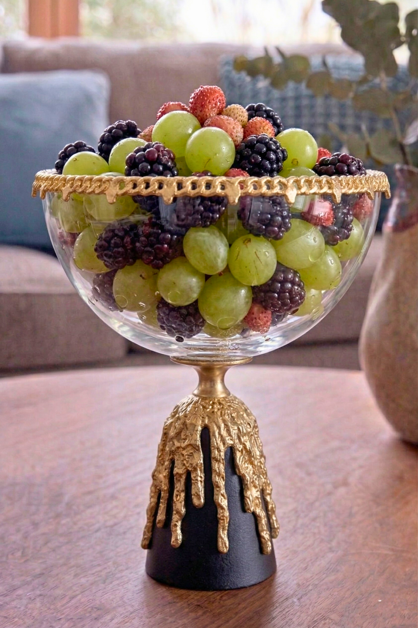 Gilded Cascade Crystal Bowl – Decorative Bowl by Grandeur