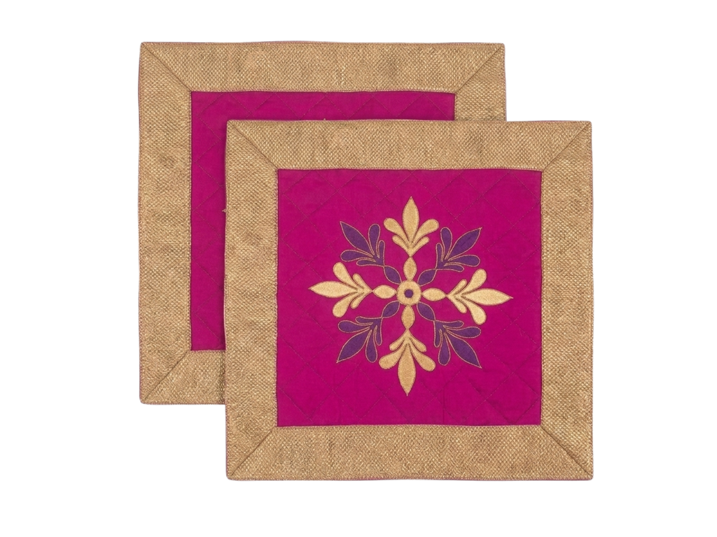 Royal Magenta Quilted Aasan (Pack of 6) – Ritual Aasan by Grandeur