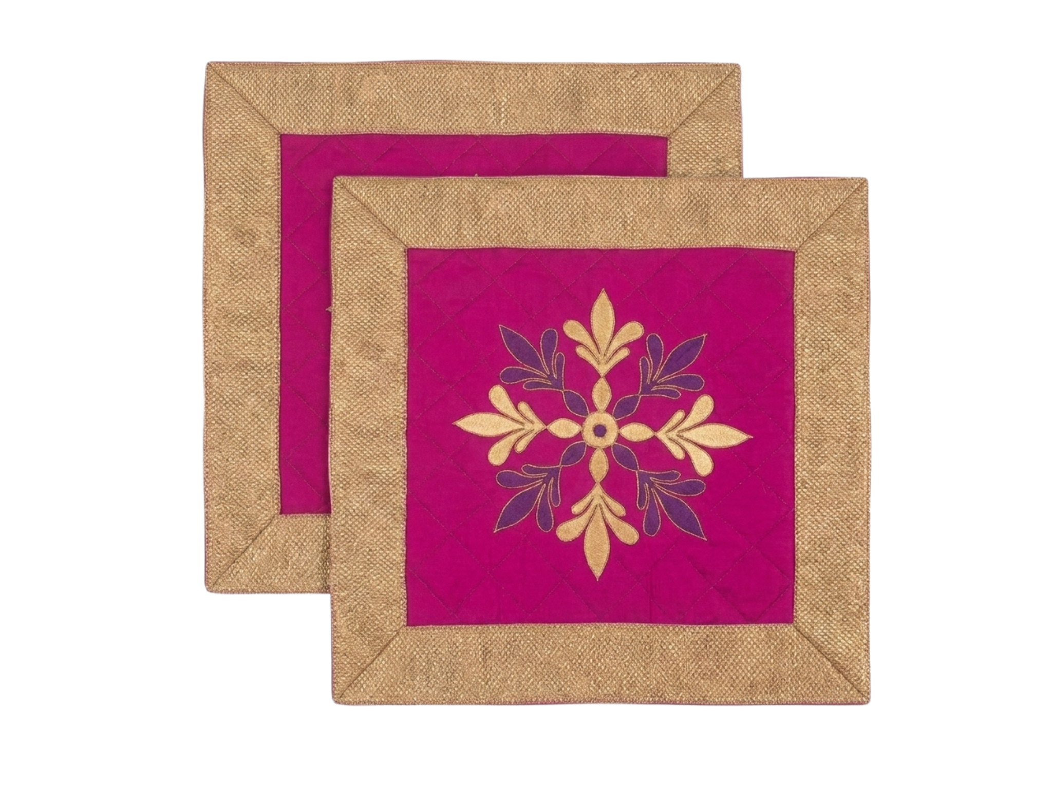 Royal Magenta Quilted Aasan (Pack of 6) – Ritual Aasan by Grandeur