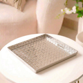 Silver Industrial Weave Square Tray – Decorative Tray by Grandeur