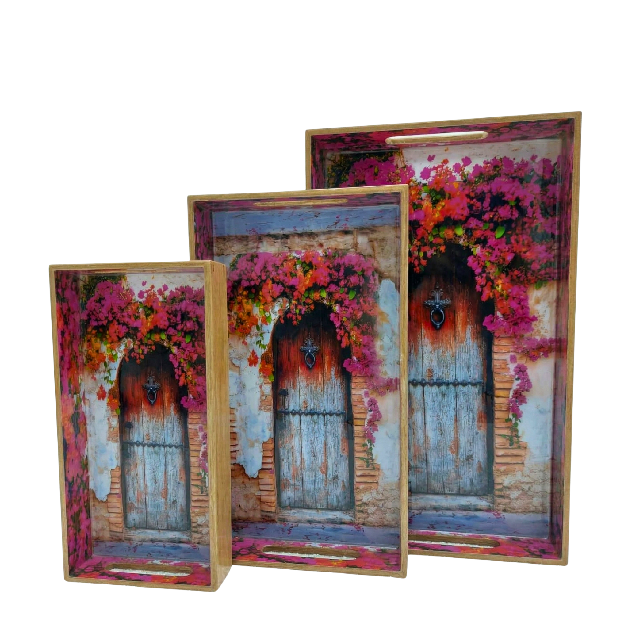 Bougainvillea Passage Trays – Decorative Tray by Grandeur