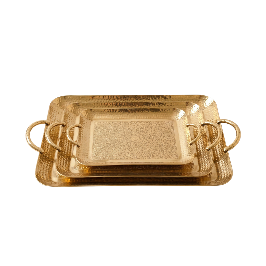 Gilded Heritage Embossed Tray – Decorative Tray by Grandeur