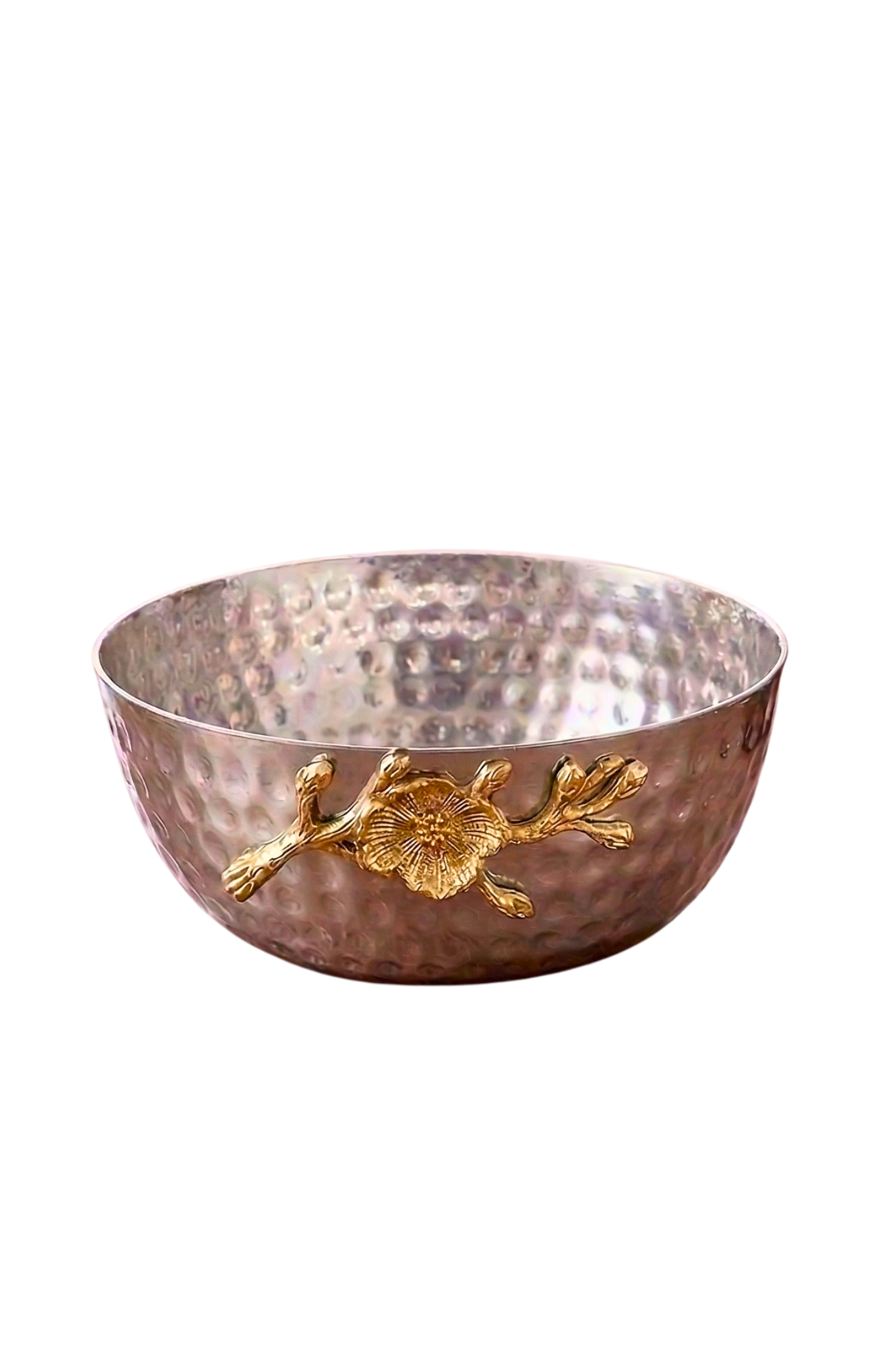 Gilded Blossom Hammered Bowl – Decorative Bowl by Grandeur