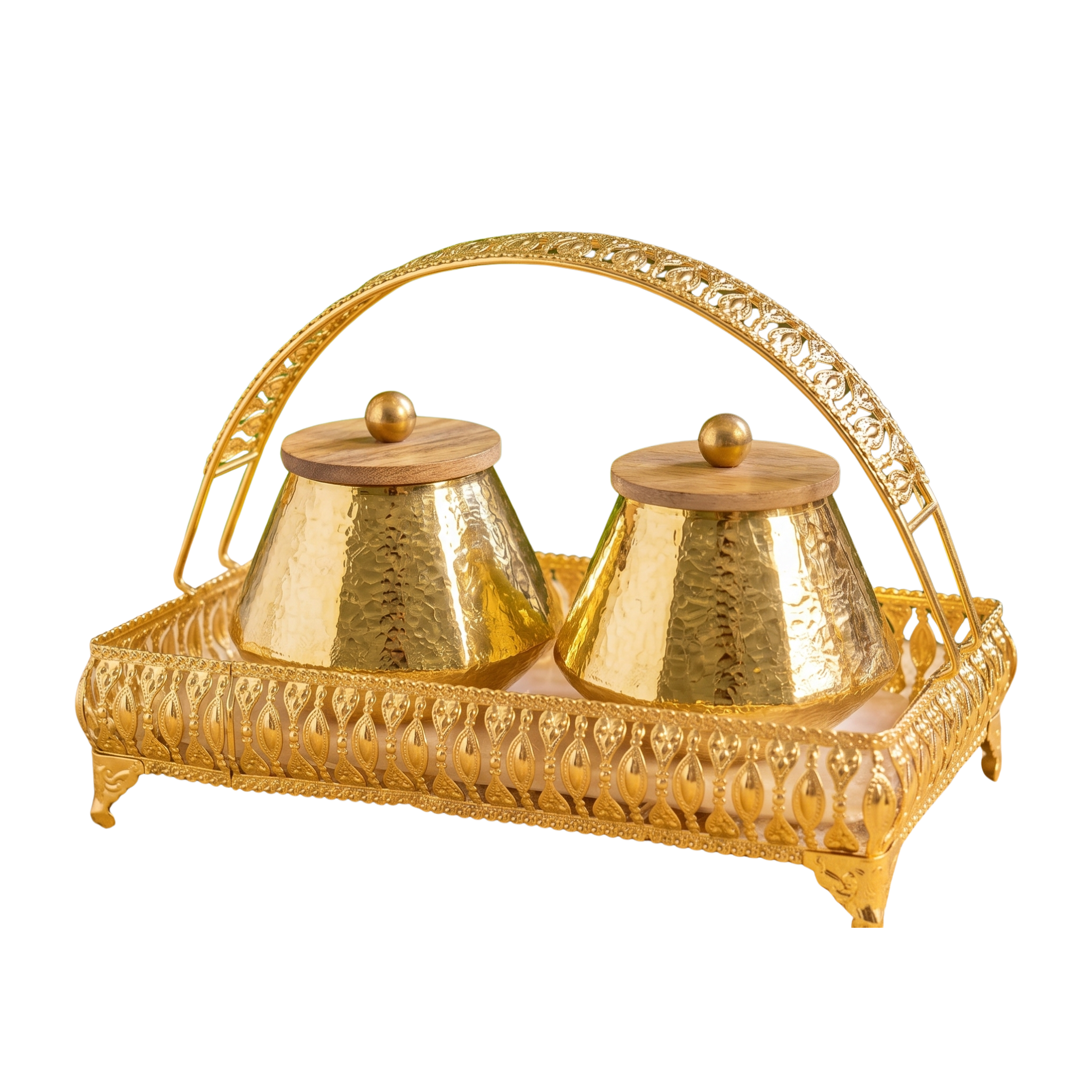 Gilded Hammered Jars – Decorative Jar by Grandeur