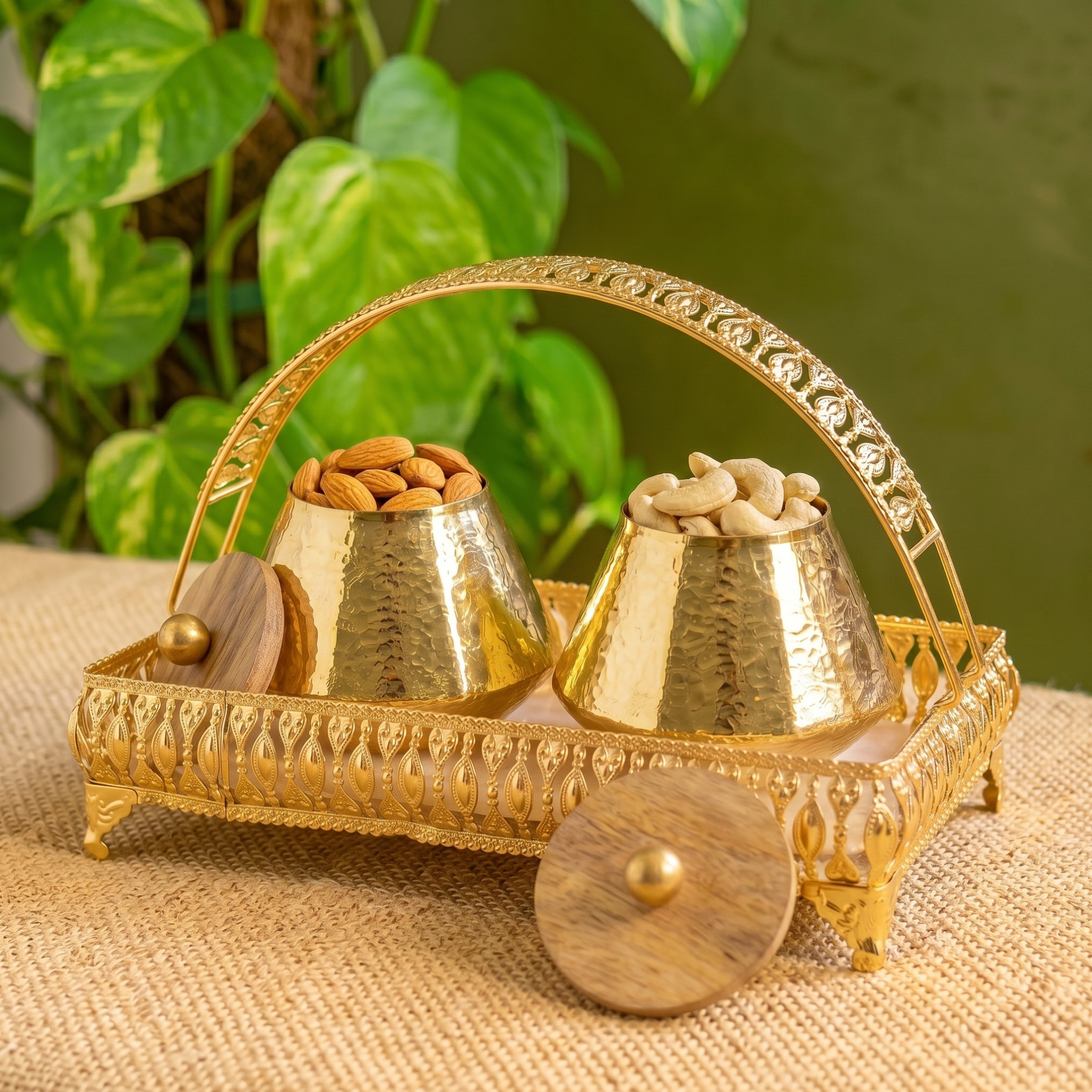 Gilded Hammered Jars – Decorative Jar by Grandeur