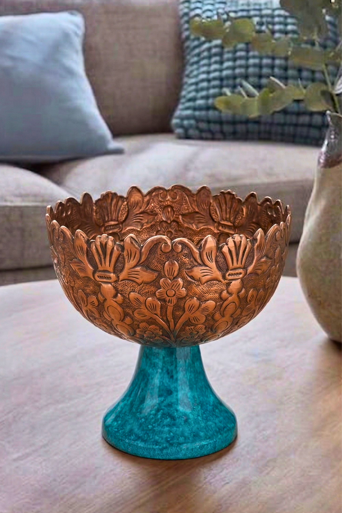 Heritage Copper Flora Bowl – Decorative Bowl by Grandeur