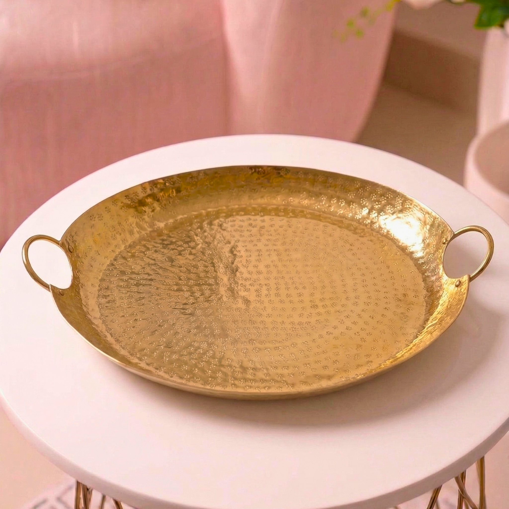 Gilded Artisan Hammered Tray (Set of 3) – Decorative Tray by Grandeur