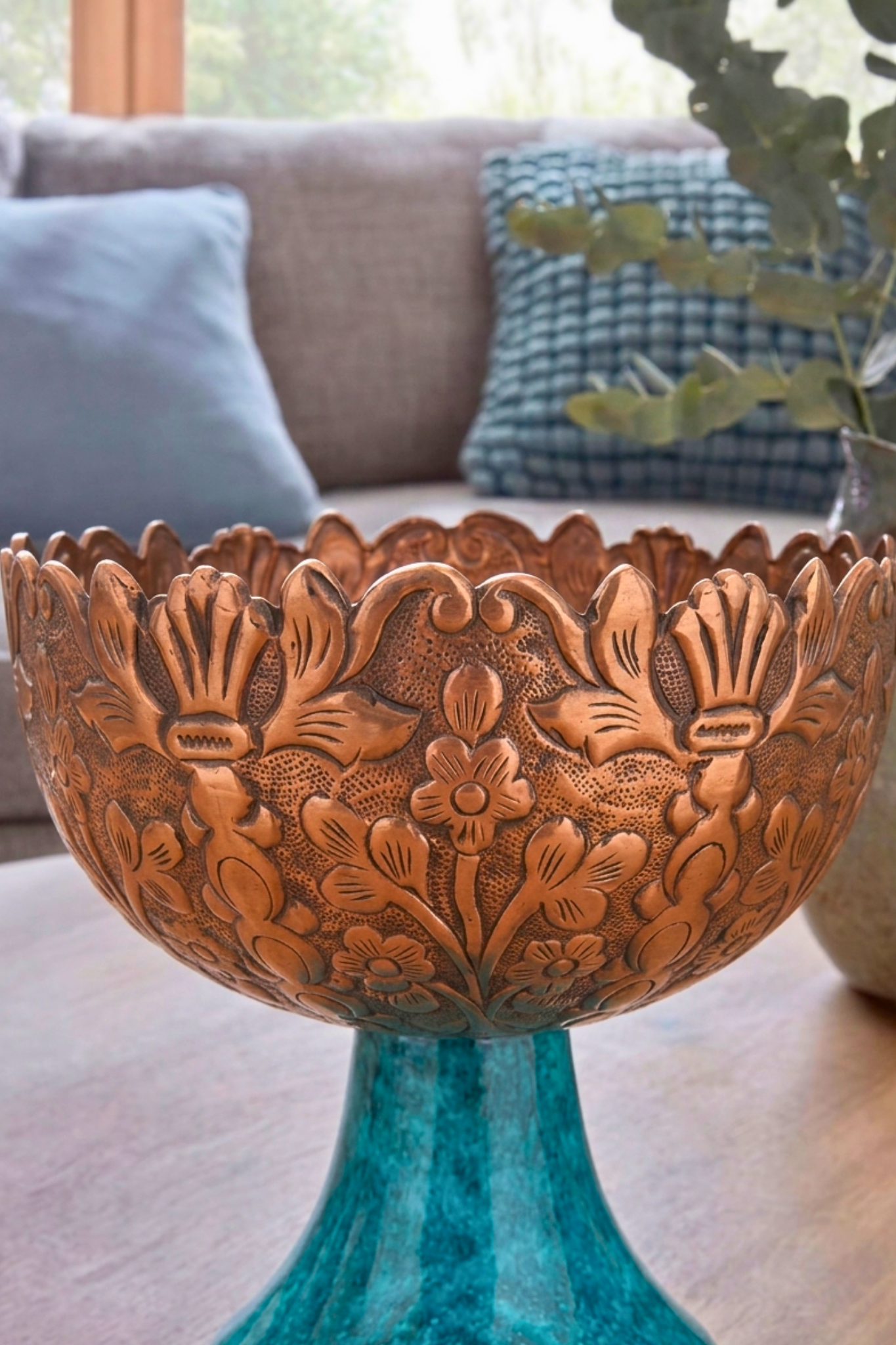 Heritage Copper Flora Bowl – Decorative Bowl by Grandeur