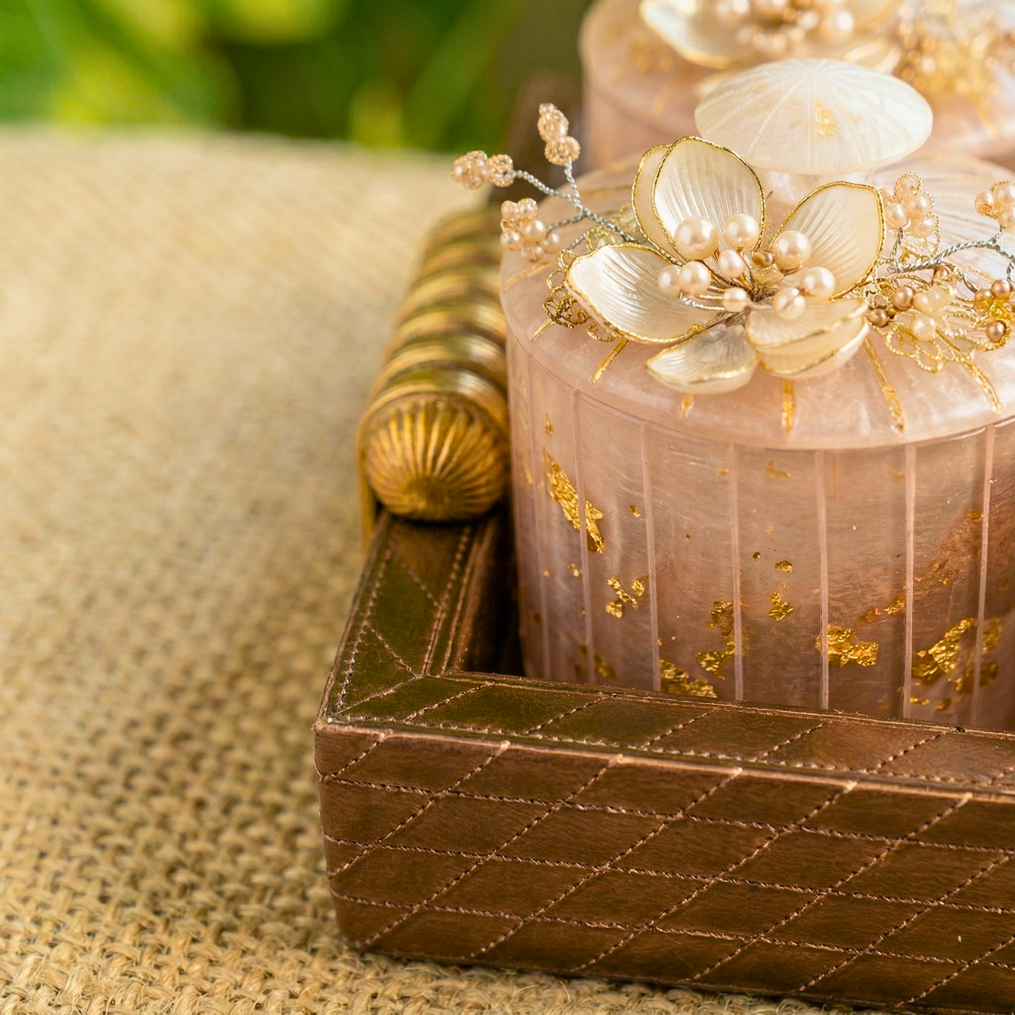 Gilded Blossom Jars – Decorative Jar by Grandeur
