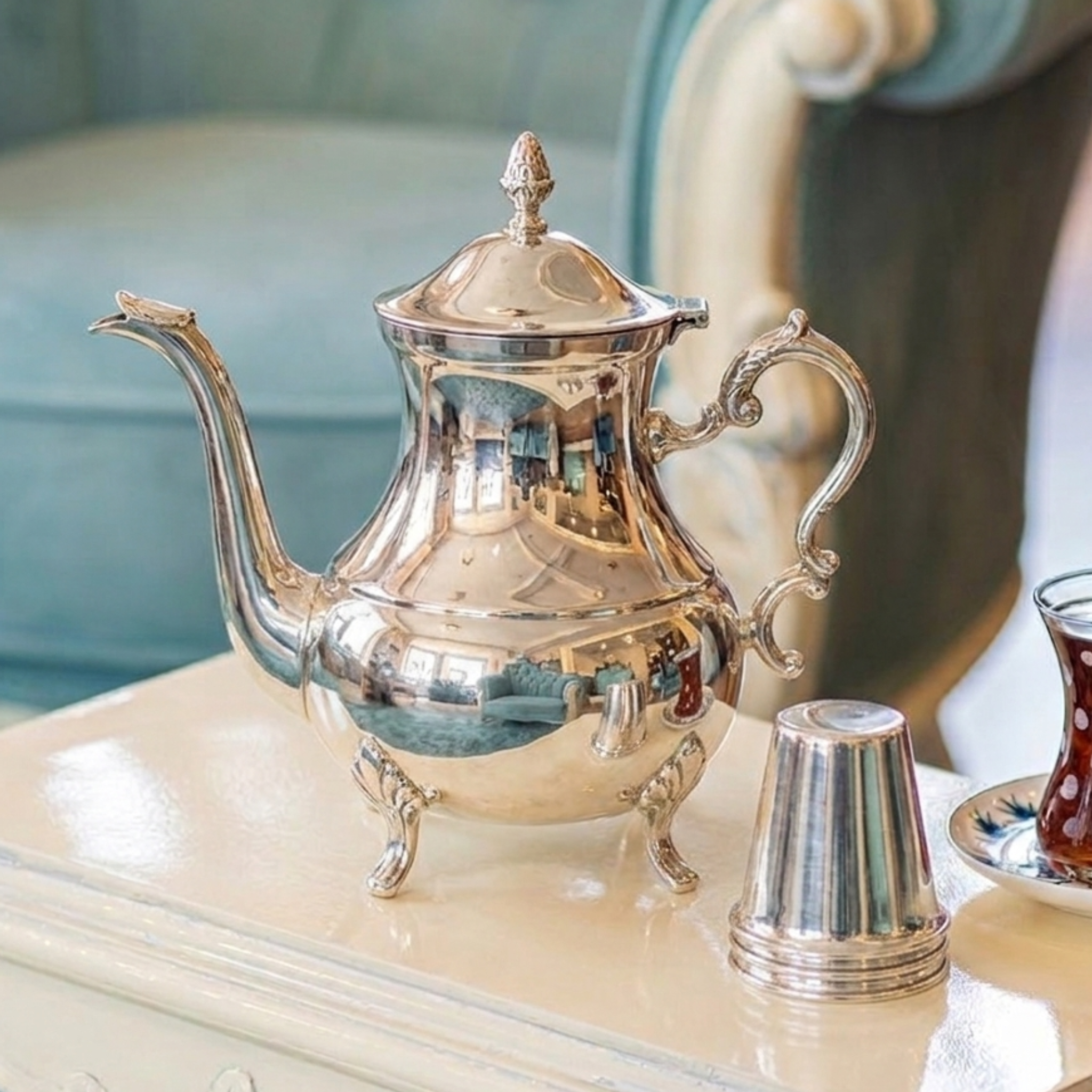 Heritage Silver Polished Teapot – Tea Set by Grandeur
