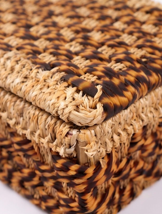 Amber Safari Artisan Woven Trunk – Decorative Trunk by Grandeur